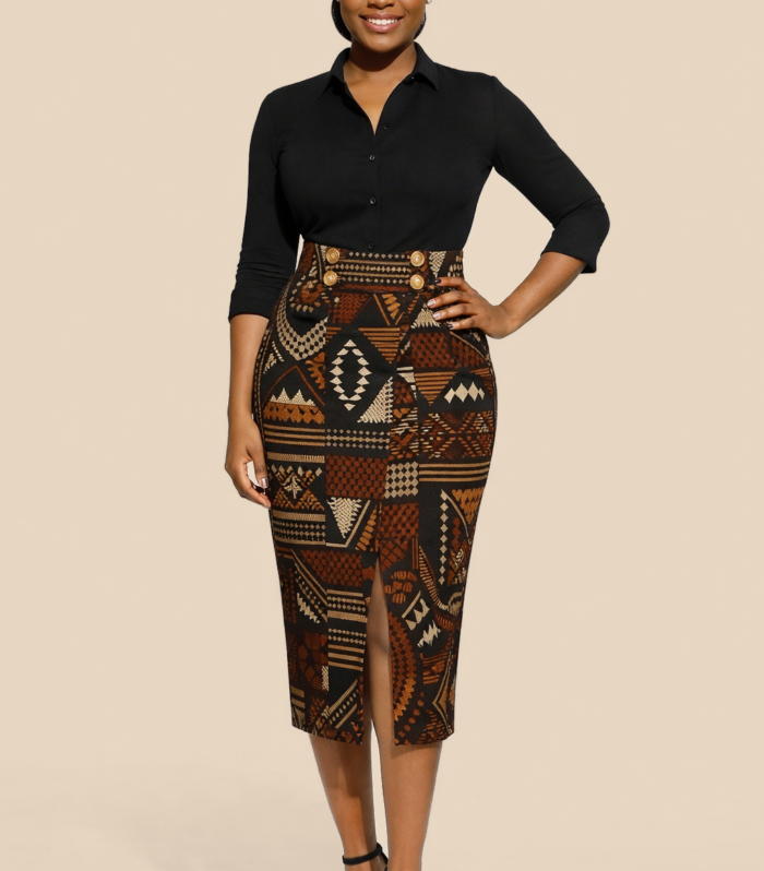 Anigye Ankara Pencil Skirt