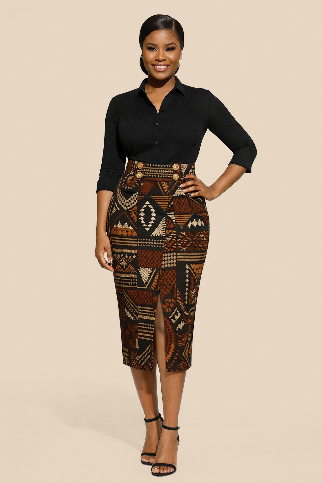 Anigye Ankara Pencil Skirt (GHS399)