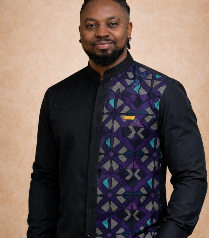 Mantse LS Ankara Pnel shirt