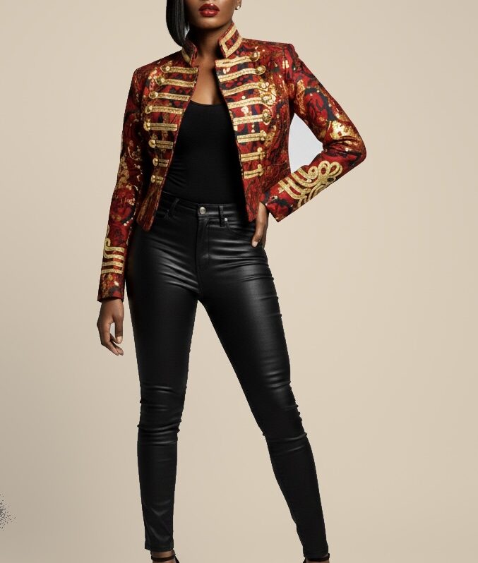 Nhyira Ankara Military Jacket