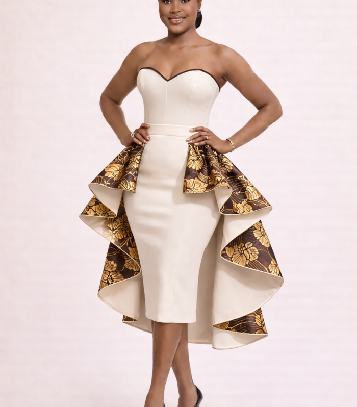 Amara Cascade Skirt + Zuri Corset top